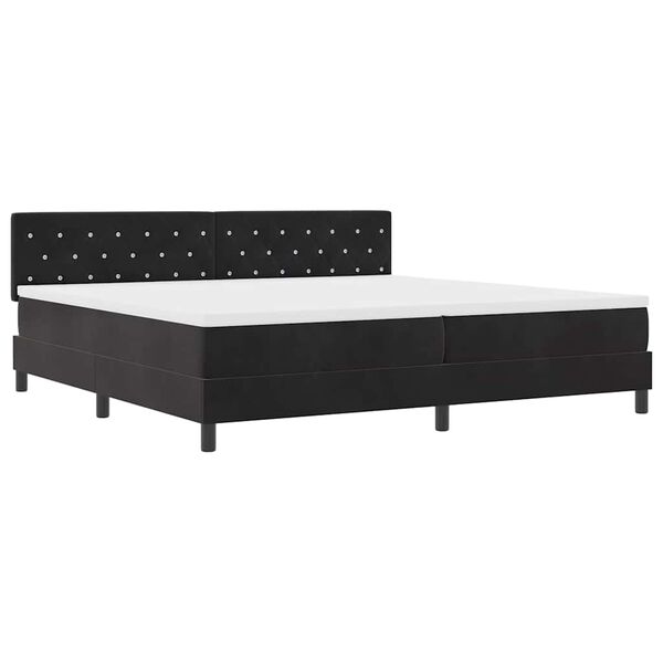 vidaXL LED Box Spring Krevet s madracem Crna 200 x 200 cm Bar&scaron;un