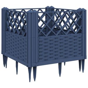 vidaXL Vrtna sadilica s klinovima plava siva 43,5x43,5x43,5 cm PP