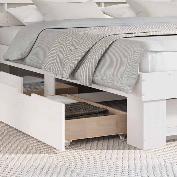 vidaXL Krevetna konstrukcija Bijelo 180 x 200 cm Čvrsto borovo drvo