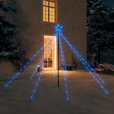 vidaXL Božićno drvce sa svjetlima 400 LED žarulja plavo 2,5 m