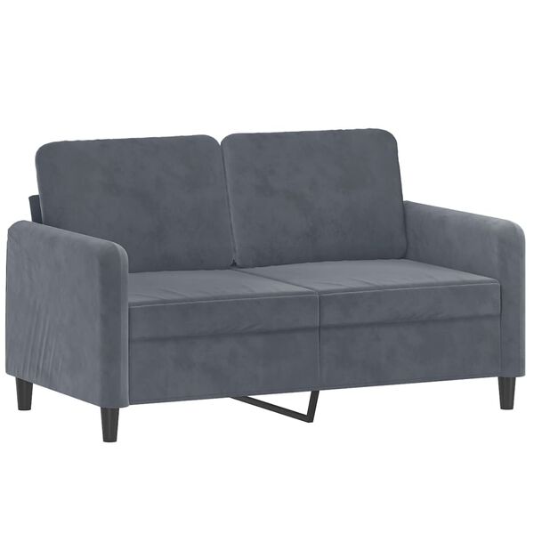 vidaXL 2-dijelni set sofa s jastucima tamnosivi baršunasti