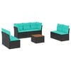 vidaXL 8-dijelni set vrtnih sofa od poliratana s jastucima crni