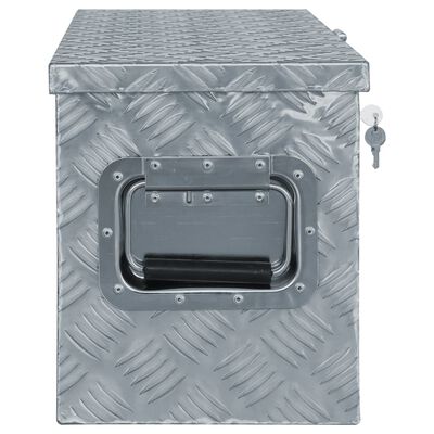 vidaXL Aluminijska kutija 76,5 x 26,5 x 33 cm srebrna
