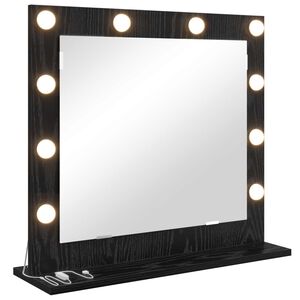 vidaXL Ogledalo za Toalet Crni hrast 60 x 55 x 18 cm Pravokutni