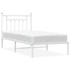 vidaXL Metalni okvir za krevet s uzglavljem bijeli 90x200 cm