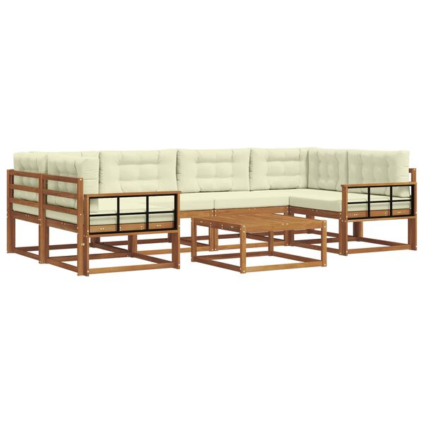 vidaXL Set vanjskih sofa s jastukom 7 pcs Prirodna i krem