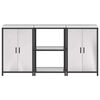 vidaXL Kuhinjski set za pohranu s policom 3 pcs Srebrno Čelik