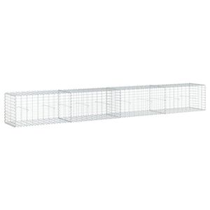 vidaXL Gabionska ko&scaron;ara s poklopcem 400x50x50 cm od pocinčanog željeza