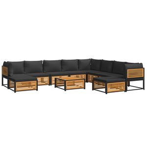 vidaXL 11-dijelni set vrtnih sofa s jastucima masivno bagremovo drvo