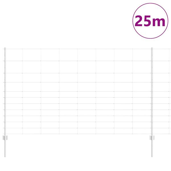 vidaXL Ograda s postovima Srebrno 1,4 x 25 m Čelik