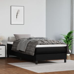 vidaXL Madrac s džepičastim oprugama srednje tvrdoće crni 100x200x20 cm umjetne kože
