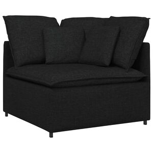 vidaXL Modularna Kutna Sofa s Jastucima Crna 100 cm
