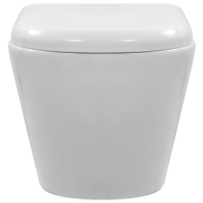 vidaXL Zidna toaletna školjka bez ruba keramička bijela