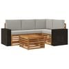 vidaXL Set vanjskih sofa 5 pcs Prirodna i svjetlosiva 59 x 59 x 37 cm