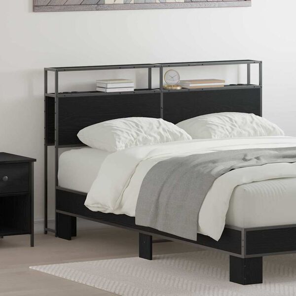 vidaXL Skladi&scaron;no uzglavlje Crni hrast 150 cm Konstruirano drvo