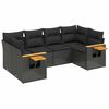 vidaXL 6-dijelni set vrtnih sofa s jastucima crni od poliratana