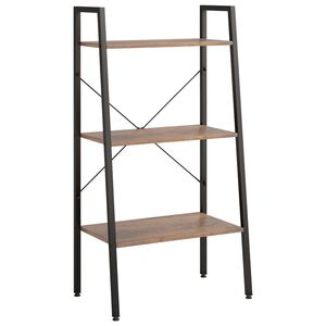 vidaXL Samostojeće police s 3 razine tamnosmeđe i crne 56x35x108 cm
