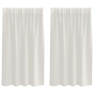 vidaXL Voile zavjesa sa zavjesama 2 pcs Krema 140 x 140 cm Poliester