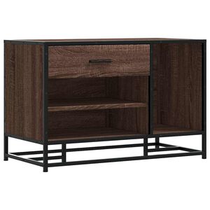 vidaXL Klupa za cipele smeđi hrast Konstruirano drvo i metal