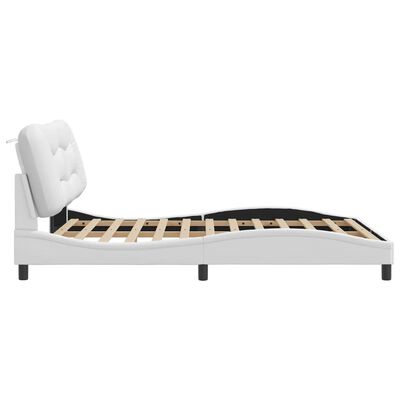 vidaXL Okvir kreveta s LED svjetlima bijeli 160x200 cm od umjetne kože