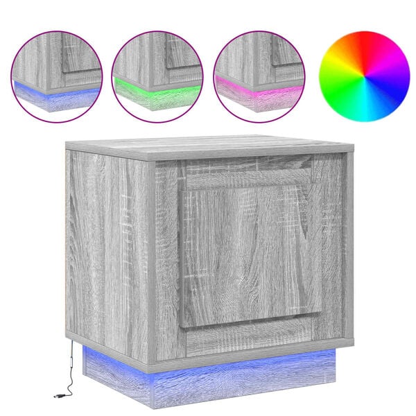 vidaXL Noćni ormar Siva 44 x 34,5 x 45 cm Konstruirano drvo