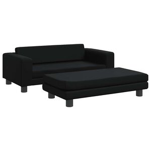 vidaXL Krevet za pse s produžetkom crni 100 x 50 x 30 cm umjetna koža