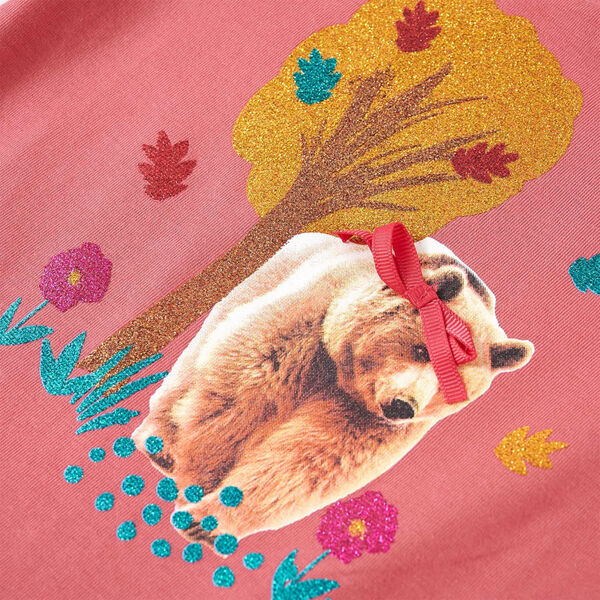 Dječja majica dugih rukava starinska ružičasta boja 128