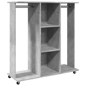 vidaXL Ormar s kotačima boja betona 102x38x110 cm konstruirano drvo