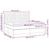 vidaXL Krevet box spring s madracem LED smeđesivi 200x200 cm tkanina