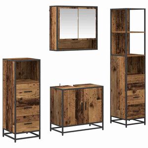 vidaXL Set namje&scaron;taja za kupaonicu 4 kom. Staro drvo 65 x 33 x 60 cm