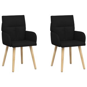 vidaXL Trpezarijske stolice 2 pcs Tkanina Crna 60 x 56 x 96 cm