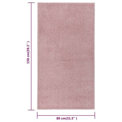 vidaXL Tepih s kratkim vlaknima 80 x 150 cm ružičasti