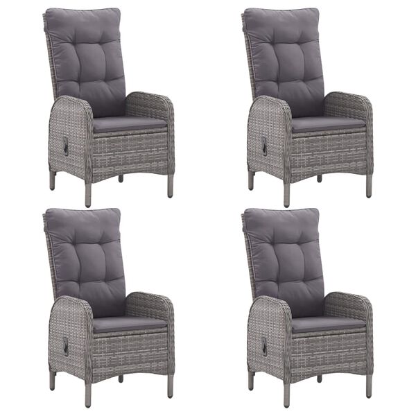 vidaXL 5-dijelni vrtni blagovaonski set poliratan i drvo bagrema sivi