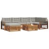 vidaXL Set vanjskih sofa s jastukom 7 pcs Prirodna i svijetlo siva
