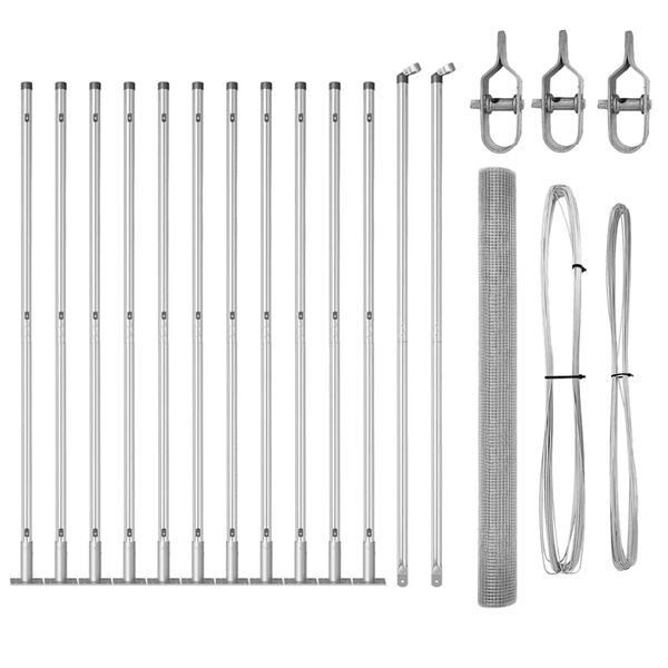 vidaXL Stup za ogradu Srebrno 25 x 1,5 m (19 x 19 mm mreža) Čelik