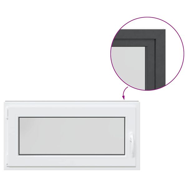 vidaXL Podrumski prozor "RISOR" 100x50 cm Okretno-nagibni DIN lijevi antracit