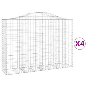 vidaXL Lučne gabionske ko&scaron;are 4 kom 200x50x140/160cm pocinčano željezo