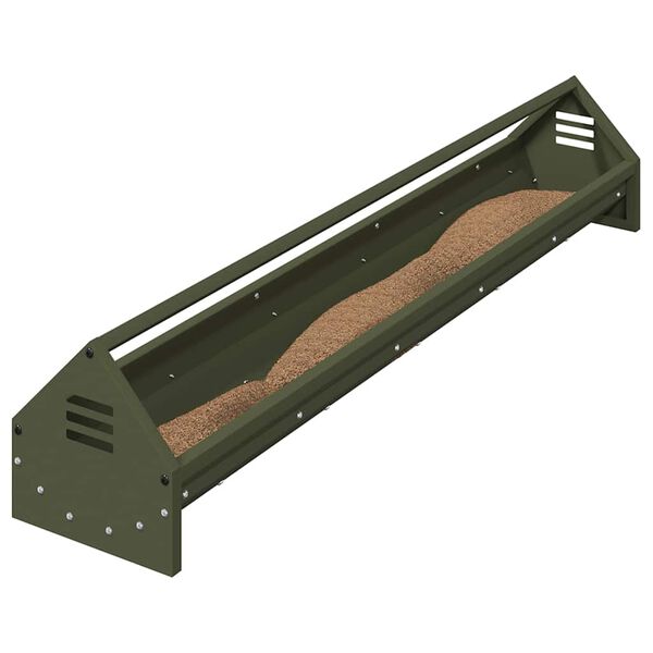 vidaXL Hranilica za kokoške Maslinasto zelena 108 x 20,5 x 20 cm