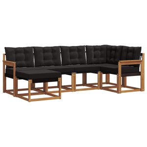 vidaXL Set vanjskih sofa 6 kom. Prirodna i crna
