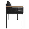 vidaXL Vanjska klupa s jastukom Crna 117 x 54 x 74.5 cm poliratan
