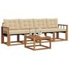 vidaXL Set vanjskih sofa s jastukom 5 pcs Prirodna i bež