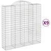 vidaXL Lučne gabionske ko&scaron;are 9 kom 200x50x200/220cm pocinčano željezo