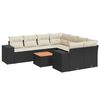 vidaXL 9-dijelni set vrtnih sofa s jastucima crni od poliratana