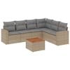 vidaXL 7-dijelni set vrtnih sofa od poliratana s jastucima bež
