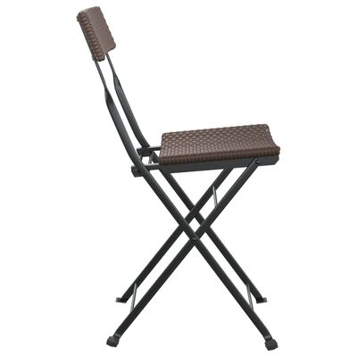 vidaXL Sklopive bistro stolice 2 kom smeđe od poliratana i čelika