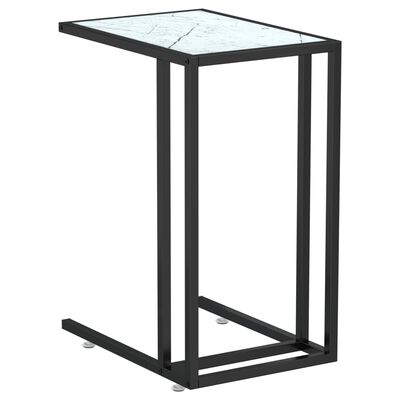 vidaXL Bočni stolić za računalo bijeli 50x35x65 cm od kaljenog stakla