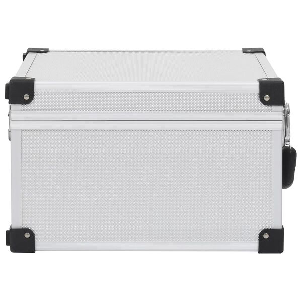 vidaXL Kutija za 40 CD-ova aluminijska ABS srebrna