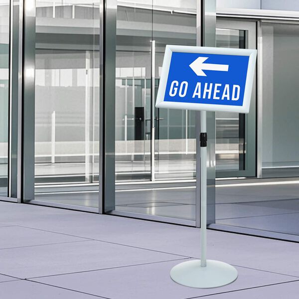 vidaXL Postolje za poster Srebrno 33 x 33 x 126 cm PVC i čelik