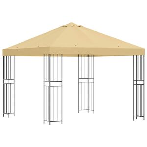 vidaXL Gazebo 3 x 3 m Krem Poliester i čelik 190 gsm