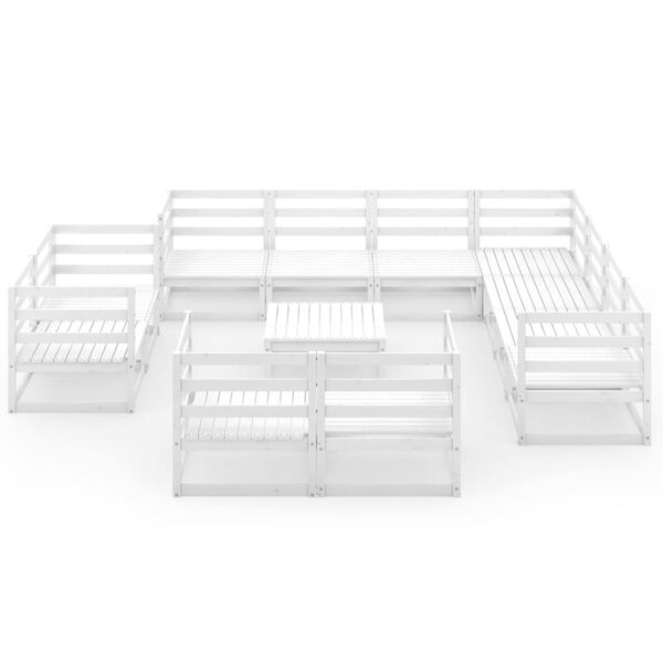 vidaXL 12-dijelna vrtna garnitura od masivne borovine bijela